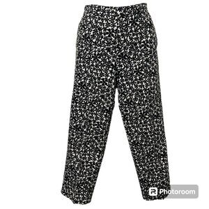 Dockers Recode Womens Size 4 Ankle Pants Button Zip Closure Black White Floral
